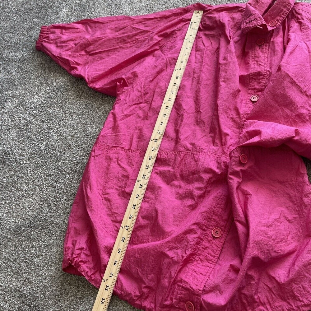 Vintage Windsor Bay Pink Windbreaker Jacket Womens One Size Fits All 80s Pockets - Picture 10 of 12